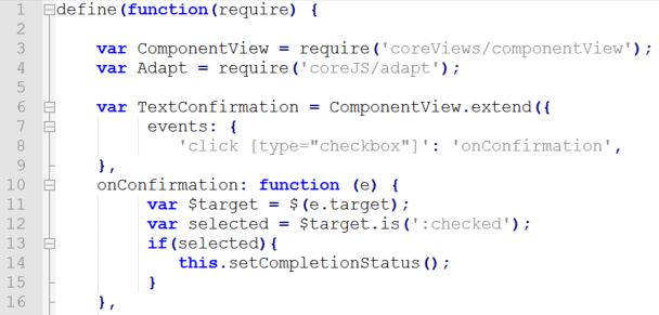 Original code screenshot of adapt-textConfirmation.js