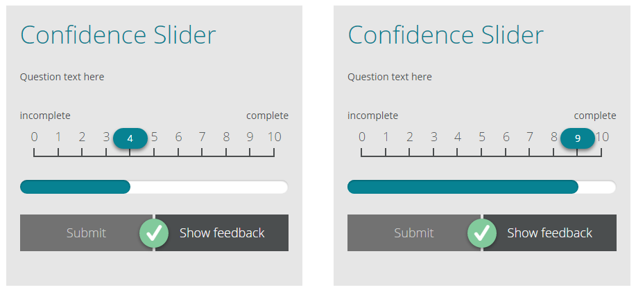 Side-by-side confidence slider screenshot