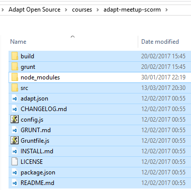 screenshot of files showing which should be under version control
